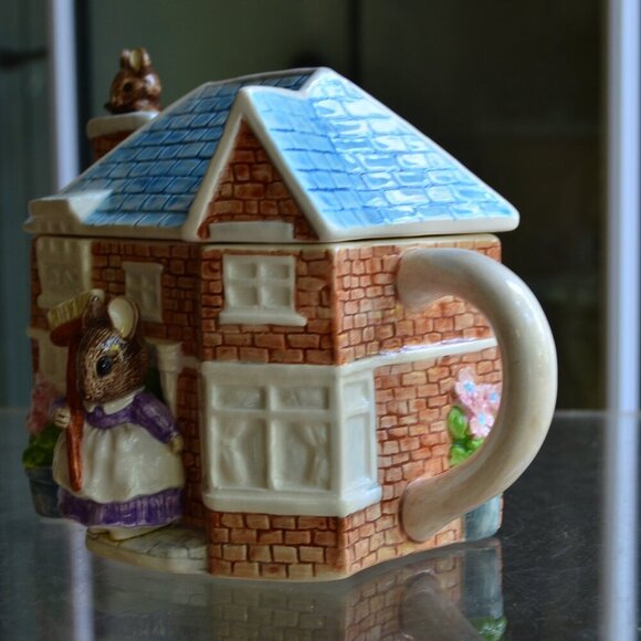 6” Mouse Tea Pot House Music Box from 1994 F.W. & Co. - Picture 4 of 13